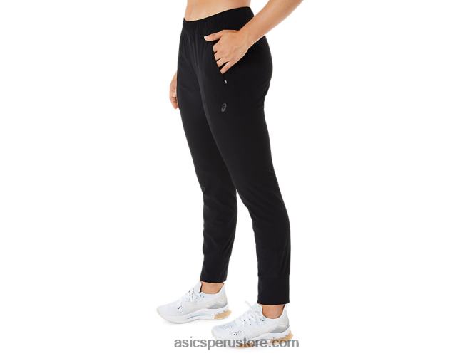 RPVB2217 rendimiento negro Asics pantalón de entrenamiento de tejido elástico básico para mujer