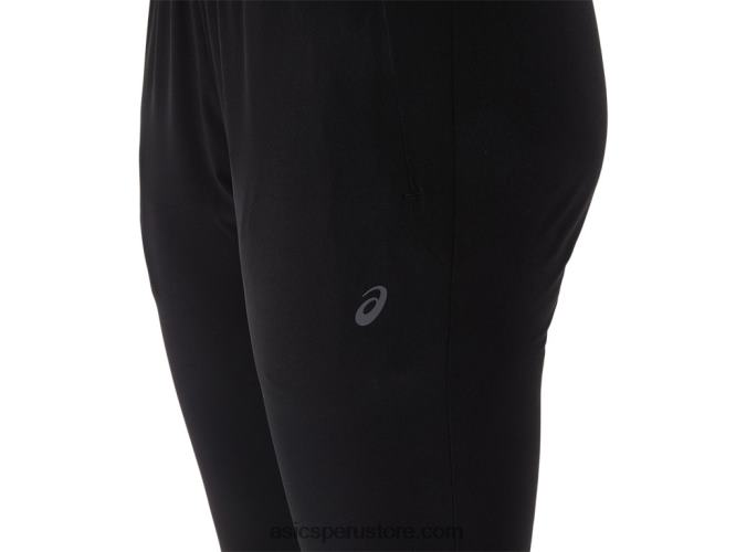 RPVB2217 rendimiento negro Asics pantalón de entrenamiento de tejido elástico básico para mujer
