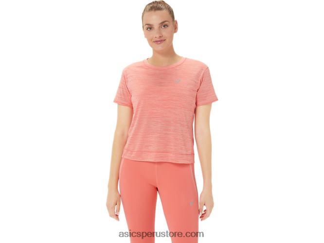 RPVB2238 papaya/guayaba Asics top corto de carrera para mujer