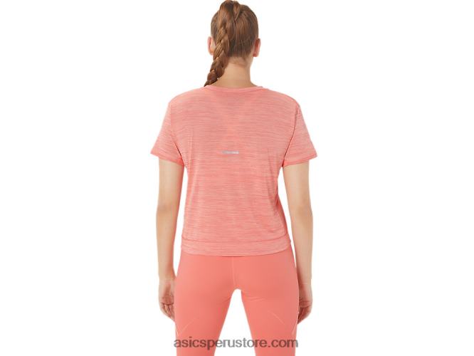 RPVB2238 papaya/guayaba Asics top corto de carrera para mujer