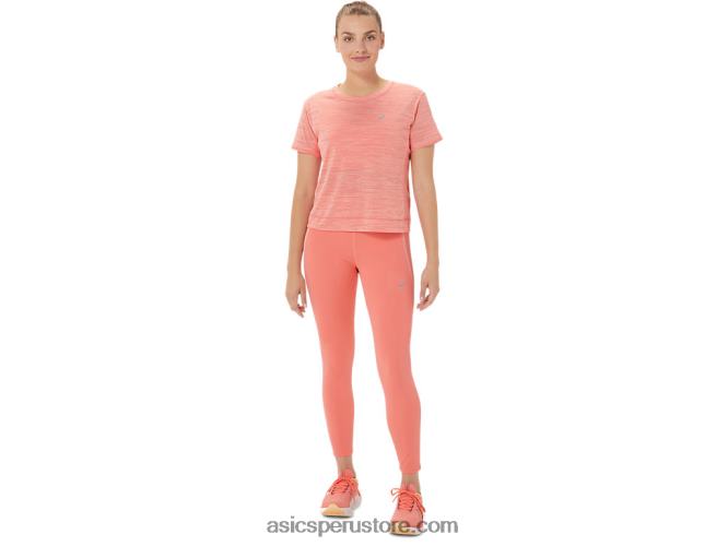 RPVB2238 papaya/guayaba Asics top corto de carrera para mujer