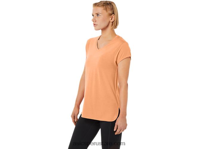 RPVB2260 brezo de dunas de verano Asics top de mujer con cuello en v jaspeado