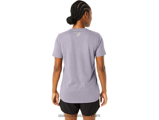 RPVB2263 violeta anochecer Asics rayas de mujer con cuello en v