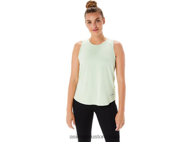RPVB2284 susurro verde Asics top sin mangas actibreeze mujer