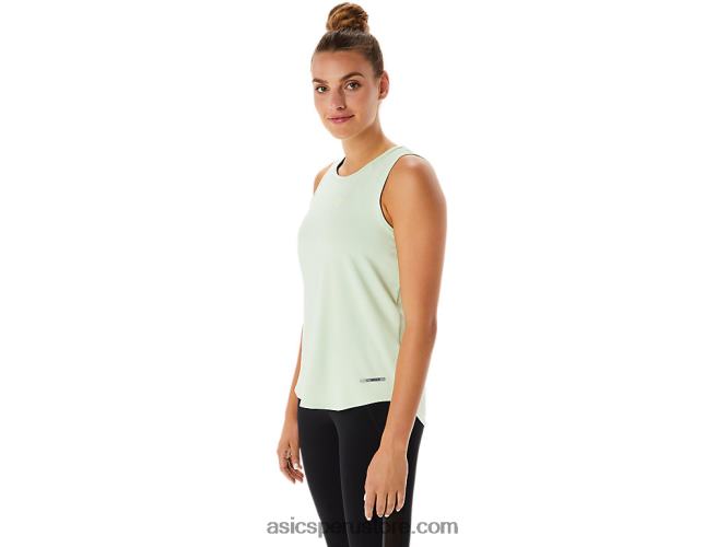 RPVB2284 susurro verde Asics top sin mangas actibreeze mujer