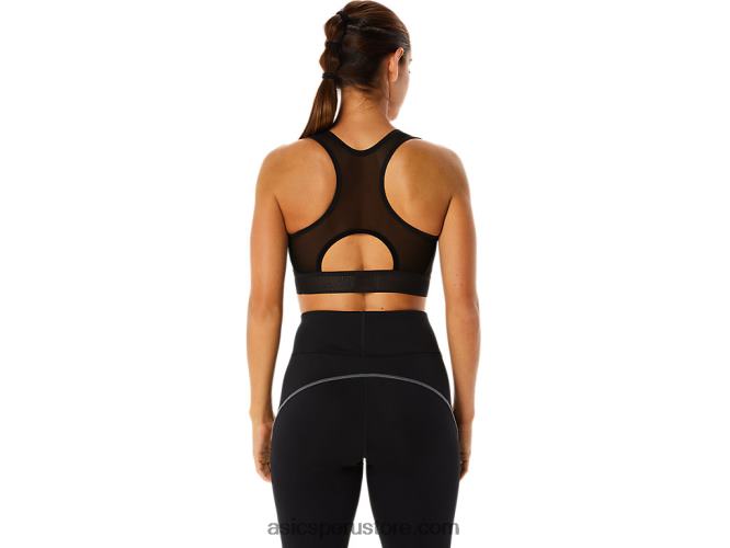 RPVB2303 rendimiento negro Asics sujetador deportivo con paneles de malla para mujer