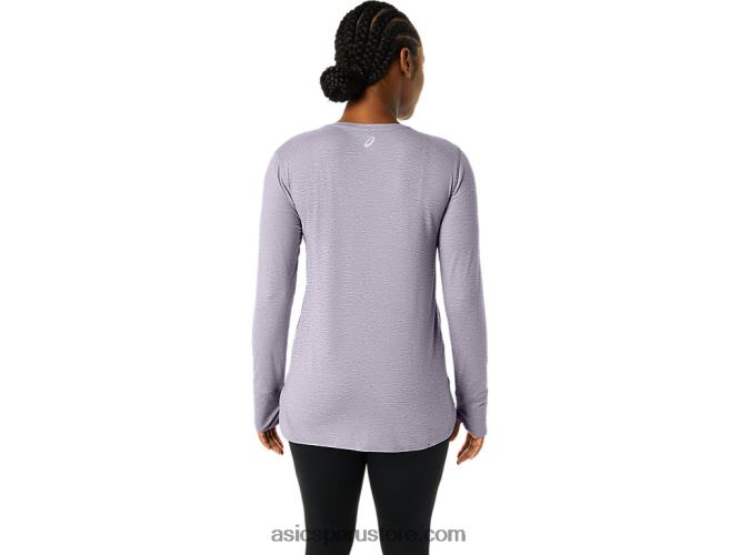 RPVB2304 brezo violeta anochecer Asics top jaspeado de manga larga para mujer
