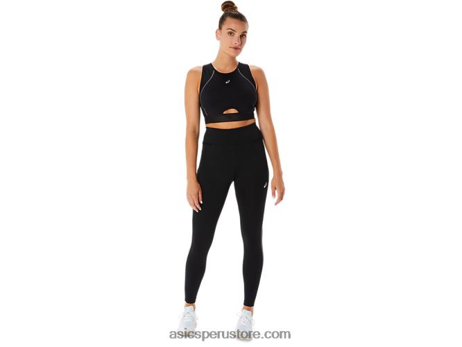 RPVB2308 rendimiento negro Asics mallas de entrenamiento con panel de malla para mujer