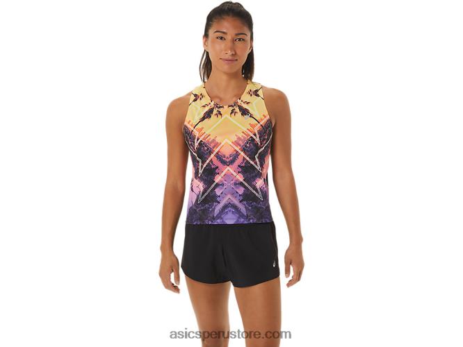 RPVB2316 naranja claro/naranja pop/amatista Asics tanque de maratón de las mujeres