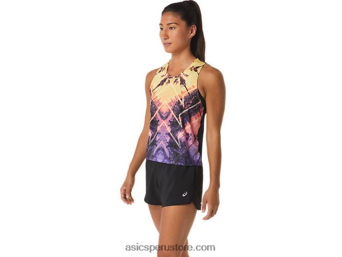 RPVB2316 naranja claro/naranja pop/amatista Asics tanque de maratón de las mujeres