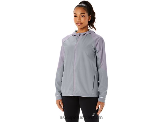 RPVB2328 gris piedmont/violeta anochecer Asics chaqueta impermeable mujer