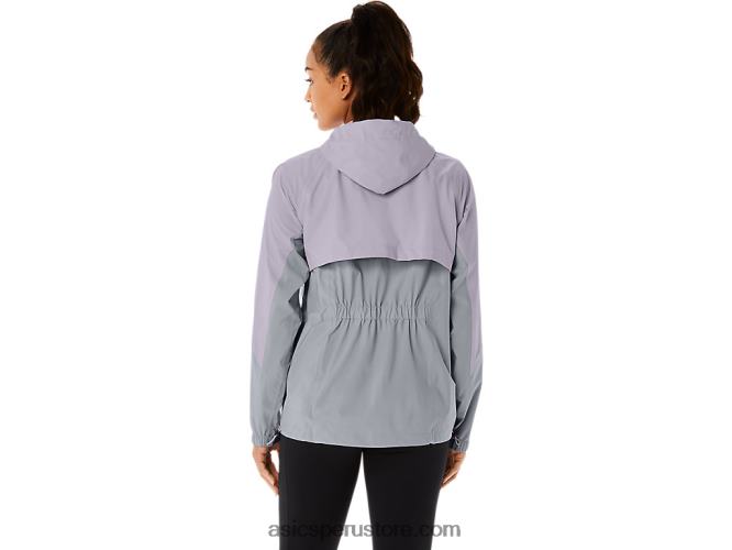 RPVB2328 gris piedmont/violeta anochecer Asics chaqueta impermeable mujer