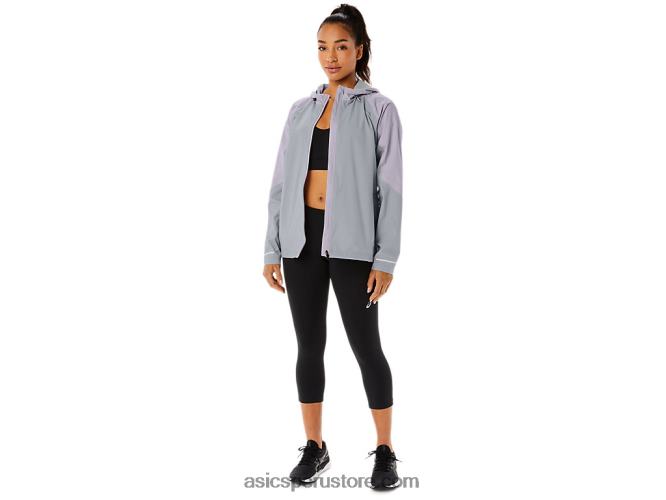 RPVB2328 gris piedmont/violeta anochecer Asics chaqueta impermeable mujer