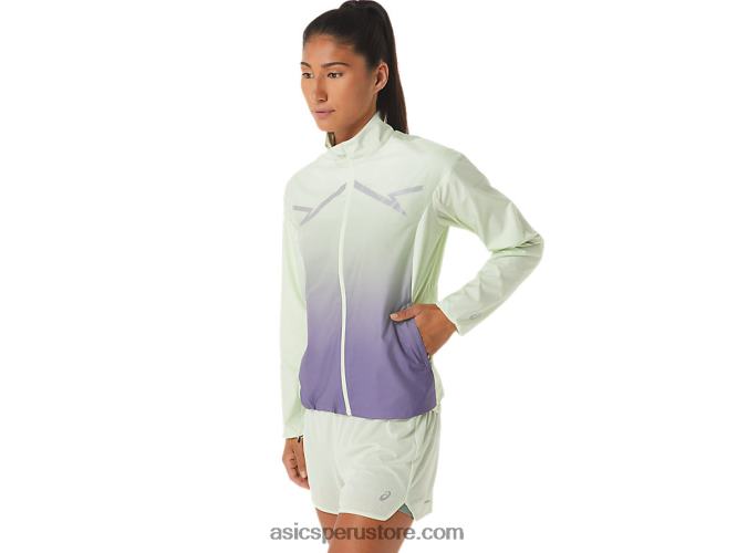 RPVB2334 susurro verde/púrpura polvoriento Asics chaqueta de mujer lite-show