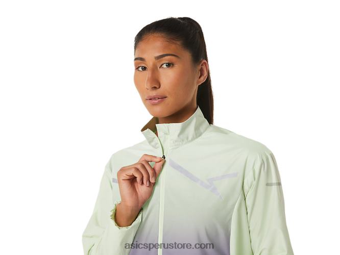 RPVB2334 susurro verde/púrpura polvoriento Asics chaqueta de mujer lite-show