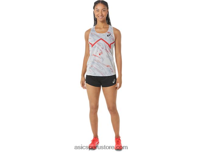 RPVB2339 gris glaciar/rojo eléctrico Asics camiseta ligera cj-line para mujer