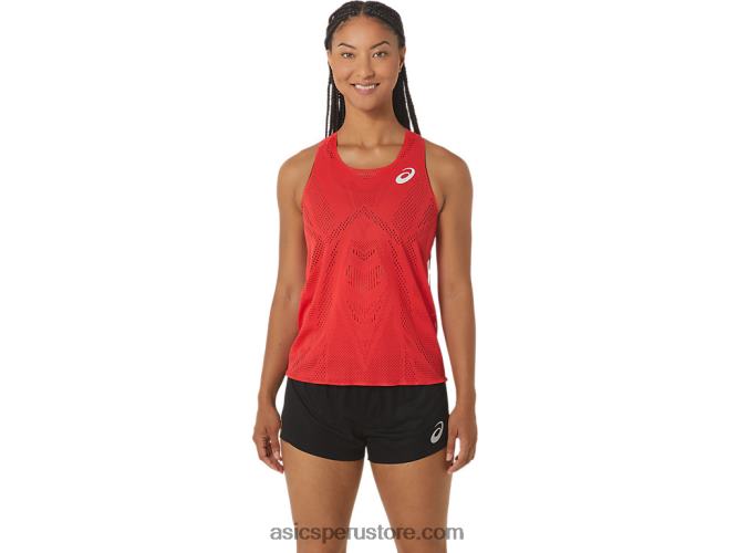 RPVB2341 rojo electrico Asics camiseta de tirantes jacquard actibreeze para mujer