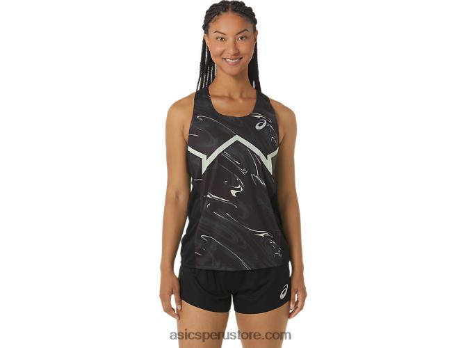 RPVB2347 rendimiento negro/verde susurro Asics camiseta ligera cj-line para mujer