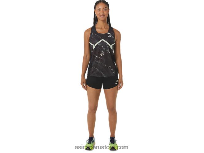 RPVB2347 rendimiento negro/verde susurro Asics camiseta ligera cj-line para mujer