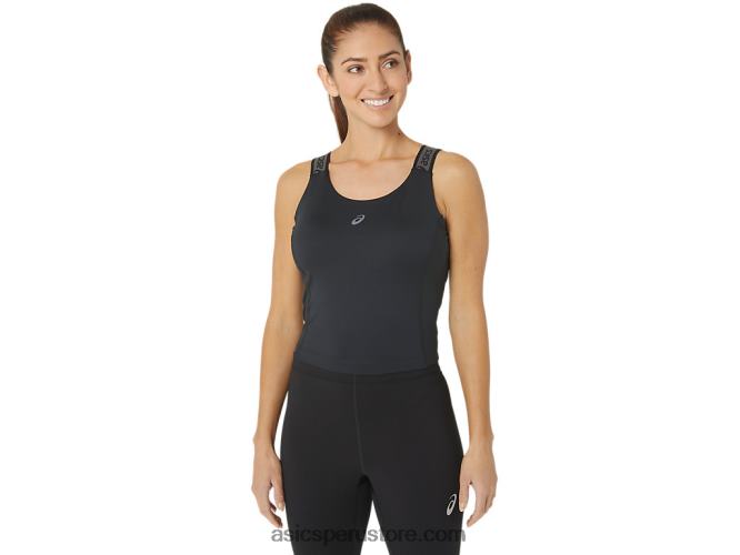 RPVB2357 rendimiento negro Asics camiseta sin mangas corta fit sana para mujer