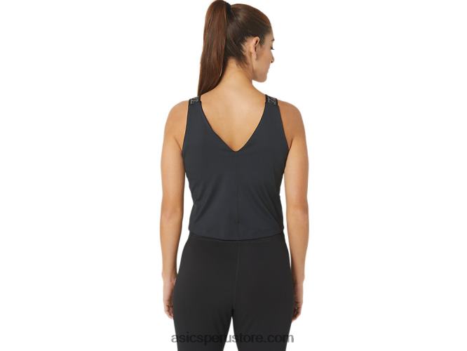 RPVB2357 rendimiento negro Asics camiseta sin mangas corta fit sana para mujer