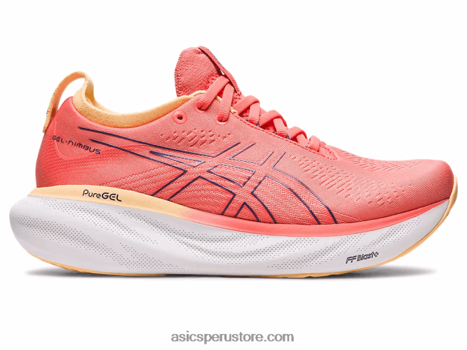 RPVB2377 papaya/púrpura polvoriento Asics gel-nimbus 25 de ancho