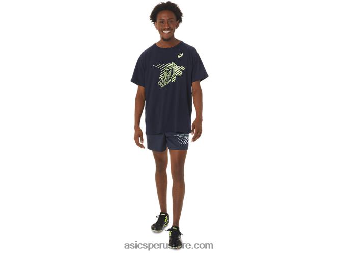 RPVB243 medianoche Asics top de manga corta con estampado de zapatos para hombre