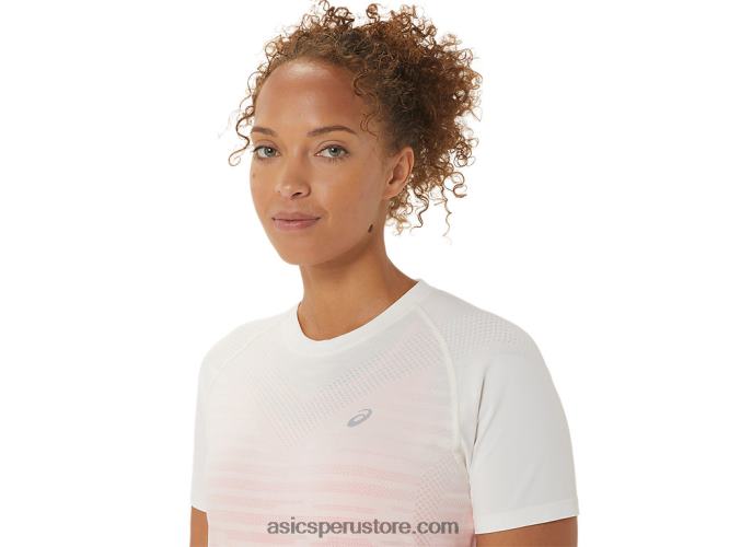 RPVB2441 crema/papaya Asics top sin costuras de manga corta para mujer