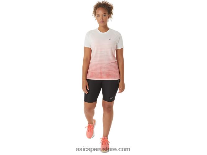 RPVB2441 crema/papaya Asics top sin costuras de manga corta para mujer