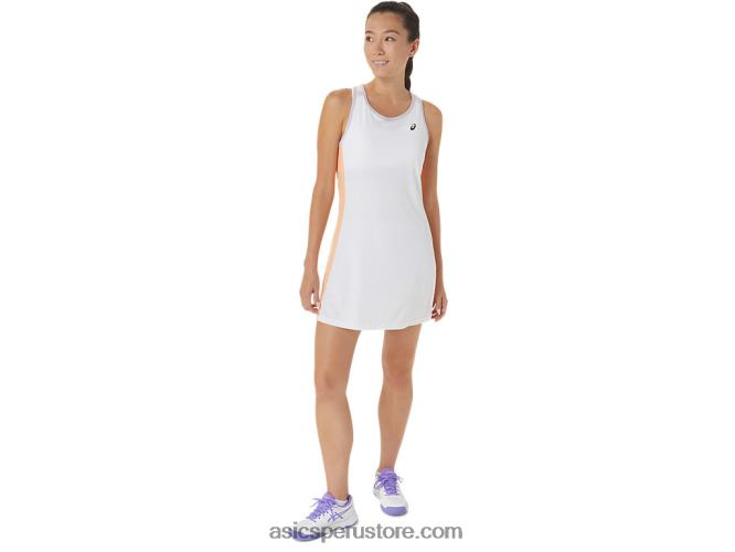 RPVB2451 blanco brillante/violeta crepuscular Asics vestido gráfico de corte para mujer
