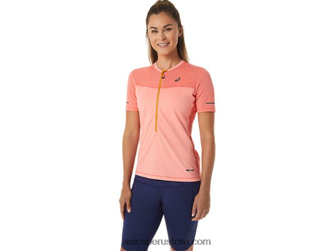 RPVB2457 papaya/guayaba Asics camiseta de manga corta fujitrail mujer