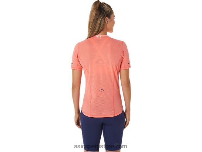 RPVB2457 papaya/guayaba Asics camiseta de manga corta fujitrail mujer