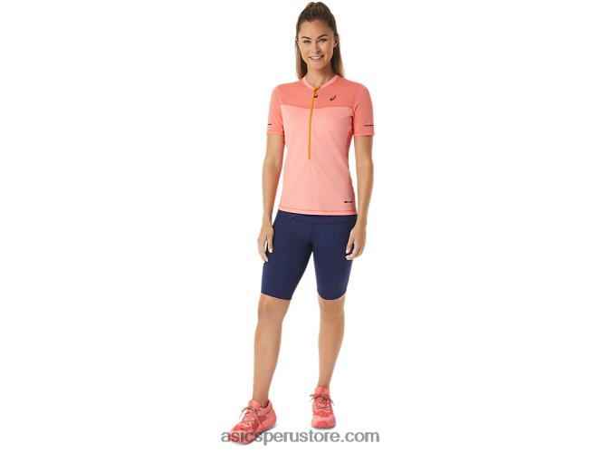 RPVB2457 papaya/guayaba Asics camiseta de manga corta fujitrail mujer