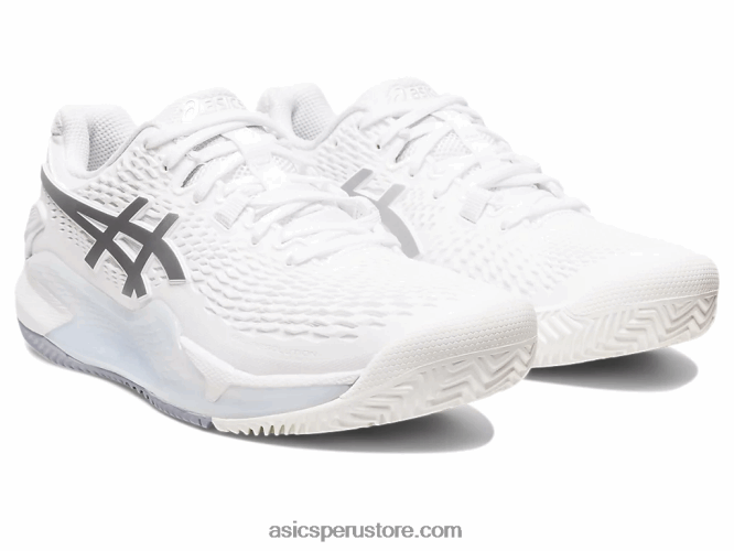 RPVB2459 blanco/plata pura Asics gel-resolución 9 arcilla