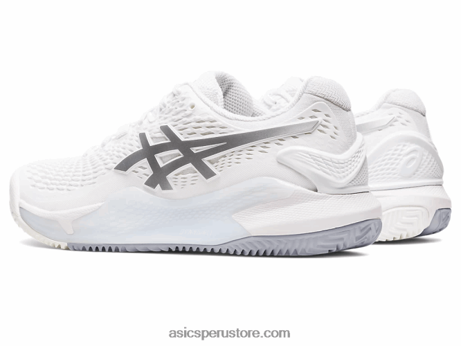 RPVB2459 blanco/plata pura Asics gel-resolución 9 arcilla