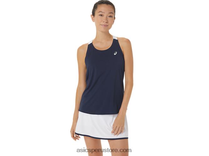 RPVB2464 medianoche/blanco brillante Asics tanque de la corte de mujeres