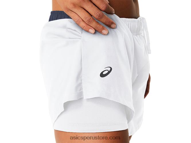 RPVB2474 blanco brillante Asics pantalón corto de corte femenino