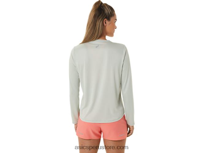 RPVB2476 salvia ligera Asics top de manga larga con logo fujitrail para mujer