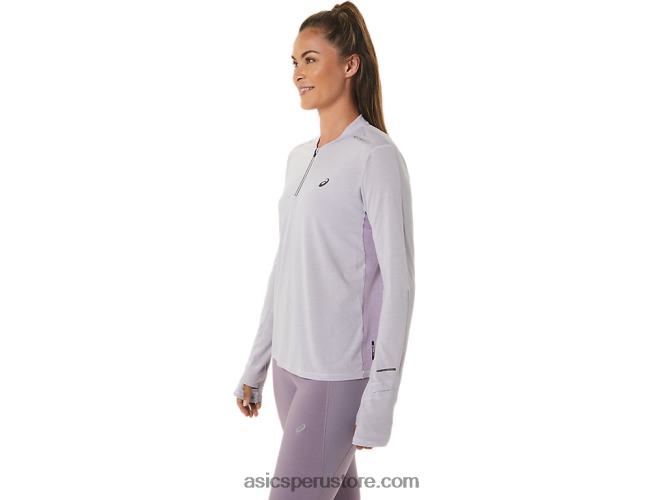 RPVB2480 violeta oscuro/cuarzo violeta Asics top metarun de manga larga con 1/2 cremallera para mujer