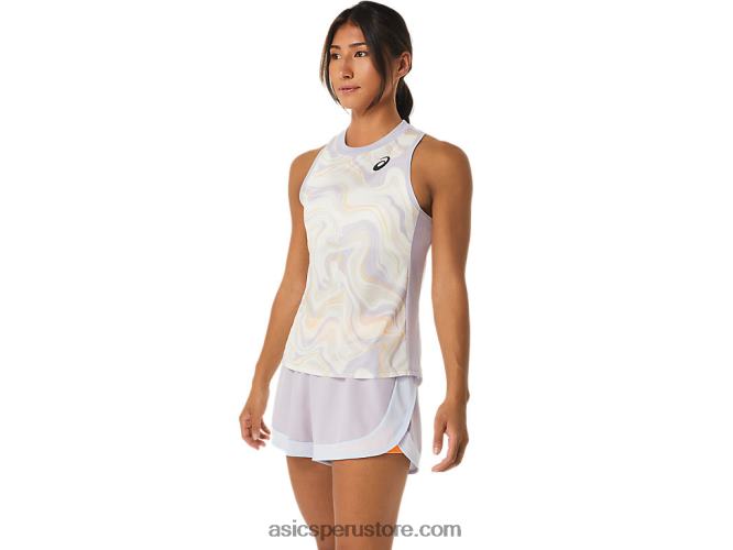 RPVB2521 violeta anochecer Asics Camiseta sin mangas con gráfico Match para mujer