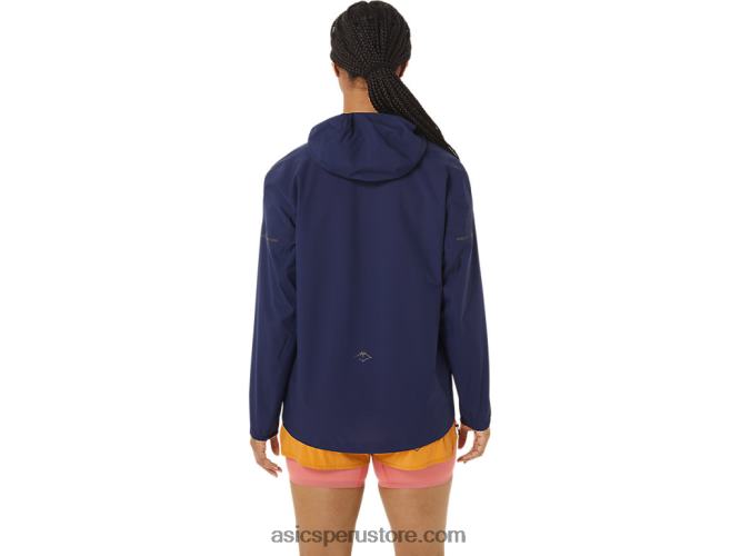 RPVB2535 azul índigo/tormenta de arena Asics chaqueta impermeable mujer fujitrail