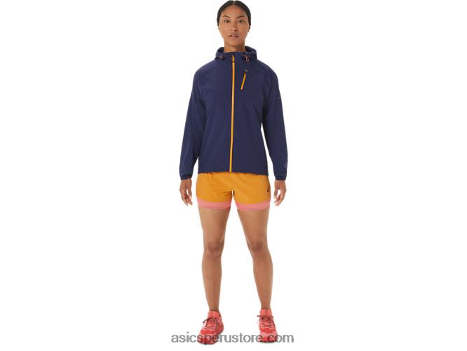 RPVB2535 azul índigo/tormenta de arena Asics chaqueta impermeable mujer fujitrail
