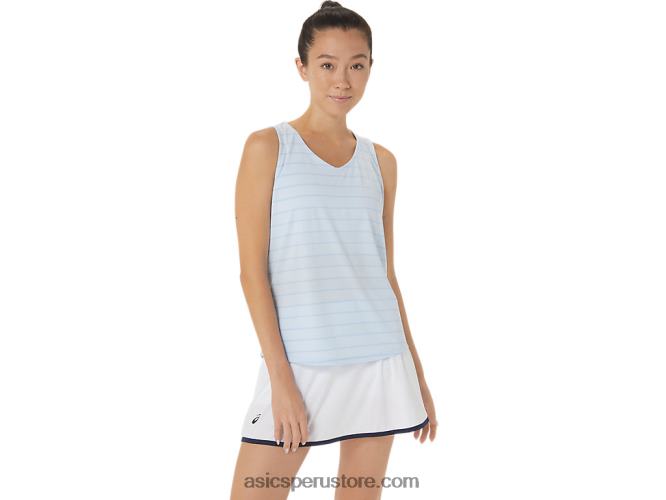 RPVB2558 cielo suave Asics camiseta sin mangas con rayas de corte para mujer