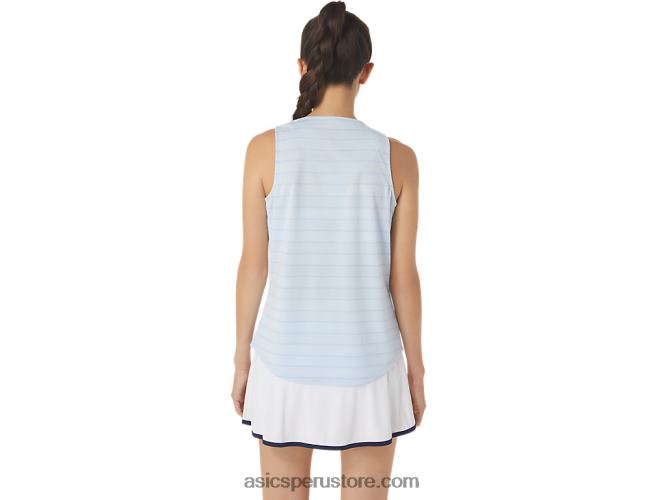 RPVB2558 cielo suave Asics camiseta sin mangas con rayas de corte para mujer