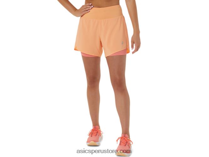 RPVB2564 duna de verano/papaya Asics carretera mujer 2-n-1 55in corto
