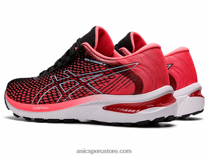 RPVB2663 coral resplandeciente/negro Asics tejido gel-stratus 2