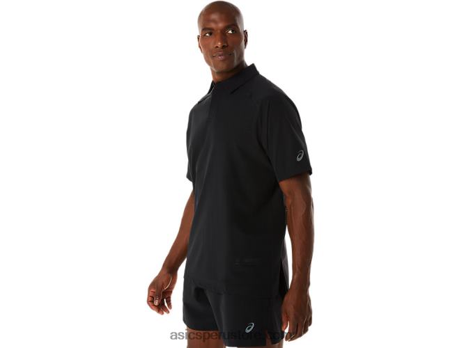 RPVB270 rendimiento negro Asics polo de hombre actibreeze jacquard