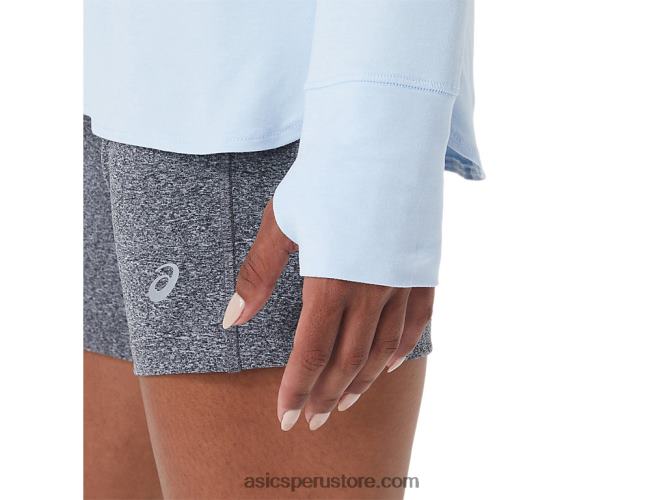 RPVB2723 cielo suave brezo Asics top jaspeado de manga larga para mujer