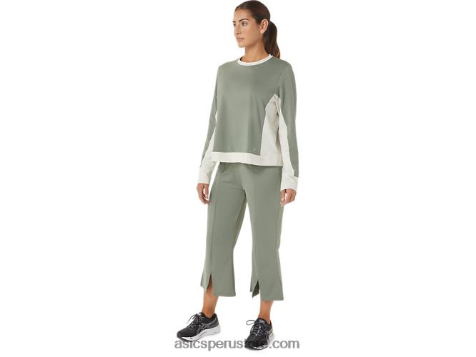 RPVB2740 verde liquen/abedul Asics w pantalones acampanados reutilizados