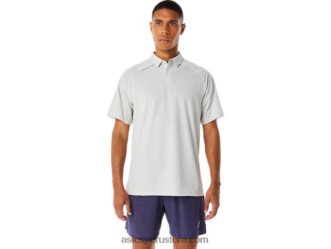 RPVB275 gris glaciar Asics polo de hombre actibreeze jacquard